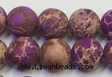 CDE1022 15.5 inches 8mm round matte sea sediment jasper beads