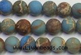 CDE1030 15.5 inches 4mm round matte sea sediment jasper beads