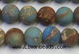 CDE1031 15.5 inches 6mm round matte sea sediment jasper beads