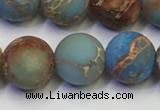 CDE1033 15.5 inches 10mm round matte sea sediment jasper beads