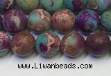 CDE1035 15.5 inches 4mm round matte sea sediment jasper beads