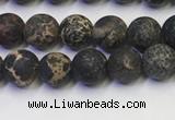 CDE1045 15.5 inches 4mm round matte sea sediment jasper beads