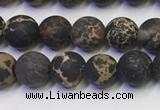 CDE1046 15.5 inches 6mm round matte sea sediment jasper beads