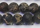 CDE1047 15.5 inches 8mm round matte sea sediment jasper beads