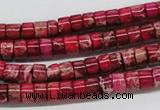 CDE11 15.5 inches 4*6mm cylinder dyed sea sediment jasper beads