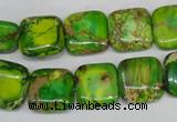 CDE121 15.5 inches 14*14mm square dyed sea sediment jasper beads