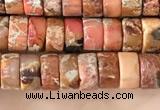 CDE1230 15.5 inches 3*6mm heishi sea sediment jasper beads