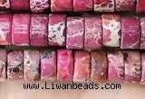 CDE1232 15.5 inches 3*6mm heishi sea sediment jasper beads