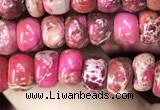 CDE1264 15.5 inches 4*6mm rondelle sea sediment jasper beads