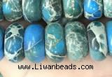 CDE1281 15.5 inches 6*10mm rondelle sea sediment jasper beads