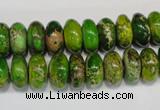 CDE135 15.5 inches 6*12mm rondelle dyed sea sediment jasper beads