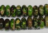 CDE136 15.5 inches 6*14mm rondelle dyed sea sediment jasper beads