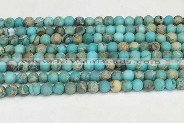 CDE1377 15.5 inches 6mm round matte sea sediment jasper beads