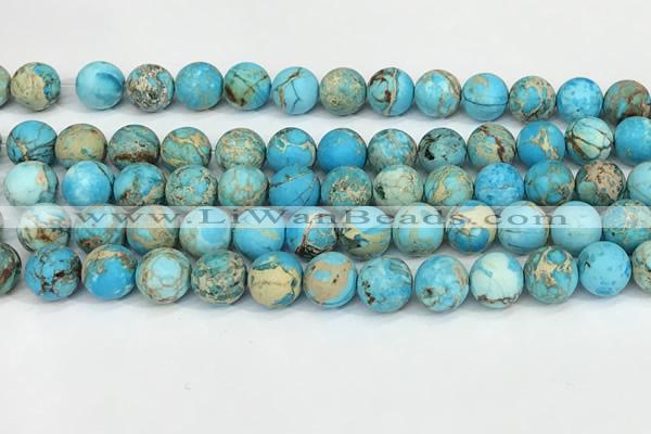 CDE1379 15.5 inches 10mm round matte sea sediment jasper beads