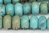 CDE1401 15.5 inches 5*8mm rondelle sea sediment jasper beads