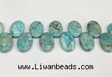 CDE1410 Top drilled 20*30mm oval sea sediment jasper beads