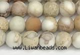 CDE1413 15.5 inches 4mm round matte natural sea sediment jasper beads