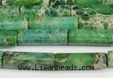 CDE1427 15.5 inches 4*13mm tube sea sediment jasper beads wholesale