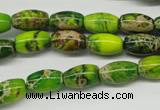 CDE145 15.5 inches 8*12mm rice dyed sea sediment jasper beads