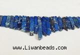 CDE1455 Top drilled 8*15mm - 10*60mm sticks sea sediment jasper beads