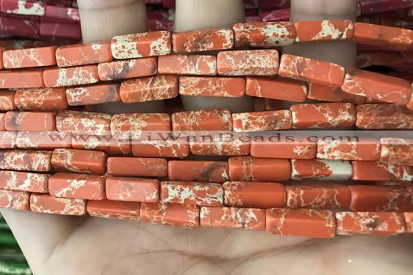 CDE1485 15.5 inches 4*13mm cuboid synthetic sea sediment jasper beads