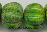 CDE150 15.5 inches 25*34mm pumpkin dyed sea sediment jasper beads