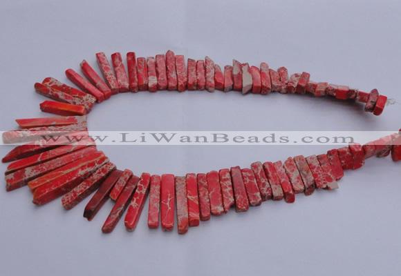 CDE1512 Top drilled 5*15mm - 6*55mm sticks sea sediment jasper beads