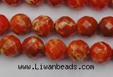 CDE2100 15.5 inches 6mm faceted round dyed sea sediment jasper beads