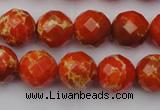 CDE2102 15.5 inches 10mm faceted round dyed sea sediment jasper beads