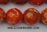 CDE2109 15.5 inches 24mm faceted round dyed sea sediment jasper beads