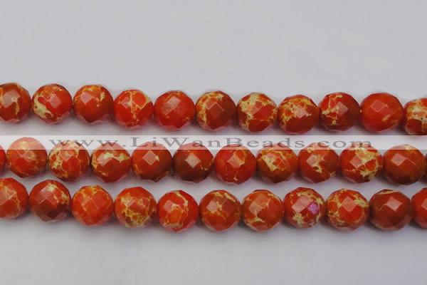 CDE2109 15.5 inches 24mm faceted round dyed sea sediment jasper beads