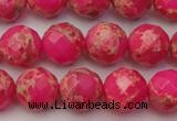 CDE2112 15.5 inches 10mm faceted round dyed sea sediment jasper beads