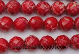 CDE2120 15.5 inches 6mm faceted round dyed sea sediment jasper beads