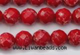 CDE2121 15.5 inches 8mm faceted round dyed sea sediment jasper beads