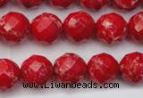 CDE2122 15.5 inches 10mm faceted round dyed sea sediment jasper beads