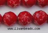 CDE2127 15.5 inches 20mm faceted round dyed sea sediment jasper beads