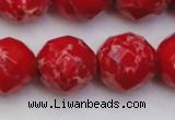 CDE2128 15.5 inches 22mm faceted round dyed sea sediment jasper beads