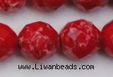 CDE2129 15.5 inches 24mm faceted round dyed sea sediment jasper beads