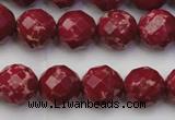 CDE2134 15.5 inches 14mm faceted round dyed sea sediment jasper beads