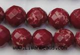 CDE2136 15.5 inches 18mm faceted round dyed sea sediment jasper beads