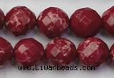 CDE2137 15.5 inches 20mm faceted round dyed sea sediment jasper beads