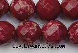 CDE2138 15.5 inches 22mm faceted round dyed sea sediment jasper beads