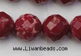 CDE2139 15.5 inches 24mm faceted round dyed sea sediment jasper beads