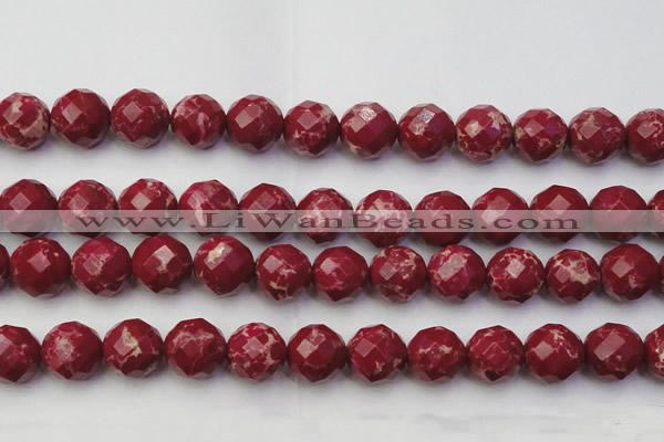 CDE2139 15.5 inches 24mm faceted round dyed sea sediment jasper beads