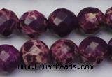 CDE2146 15.5 inches 18mm faceted round dyed sea sediment jasper beads