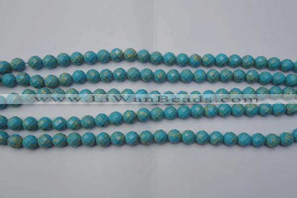 CDE2150 15.5 inches 6mm faceted round dyed sea sediment jasper beads