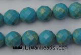 CDE2151 15.5 inches 8mm faceted round dyed sea sediment jasper beads