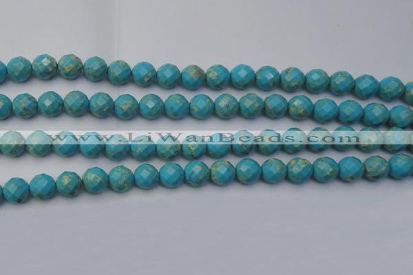 CDE2154 15.5 inches 14mm faceted round dyed sea sediment jasper beads