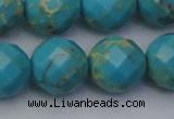 CDE2159 15.5 inches 24mm faceted round dyed sea sediment jasper beads