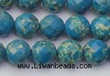 CDE2162 15.5 inches 10mm faceted round dyed sea sediment jasper beads